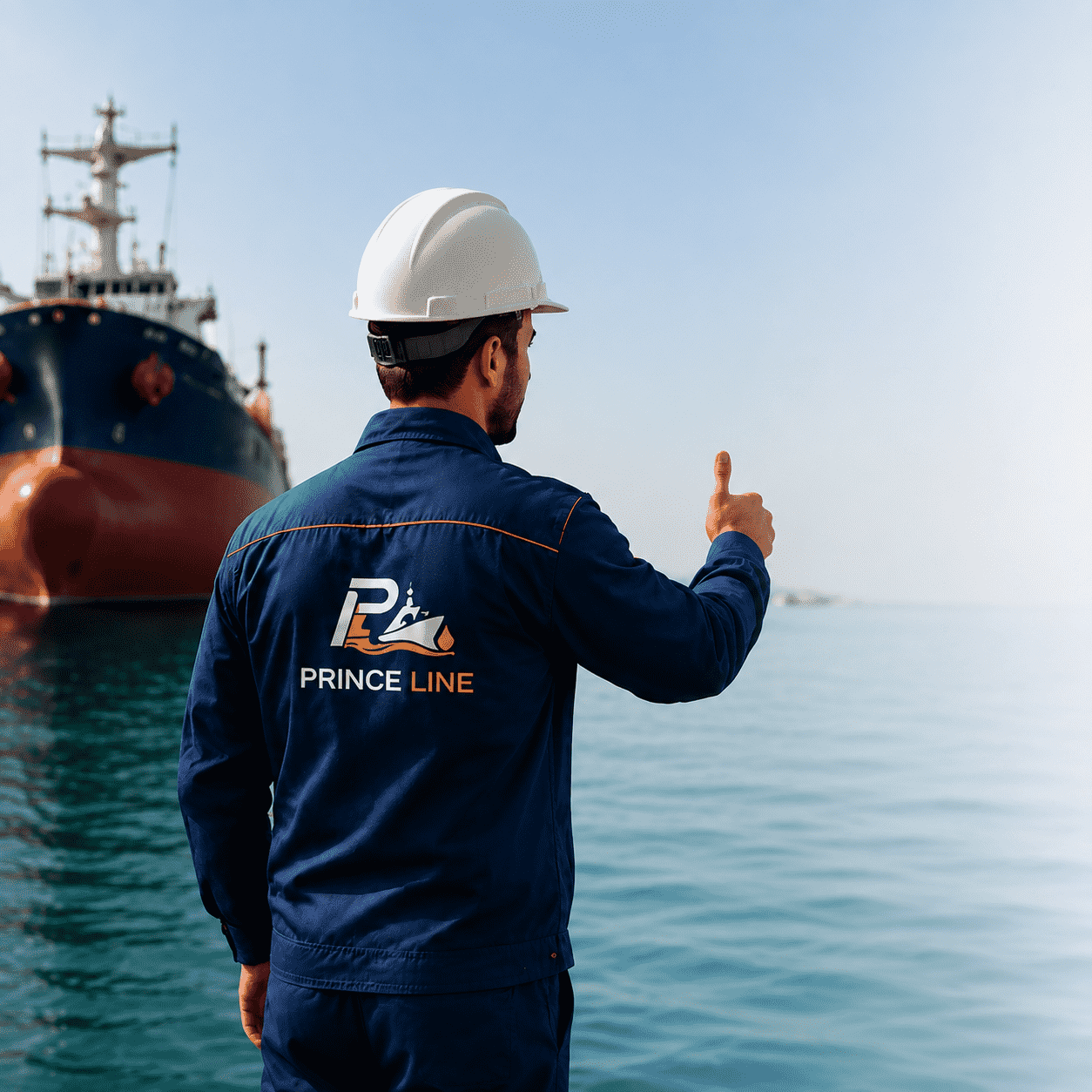 Maritime Worker Approving Cargo Ship